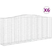 vidaXL Gabions avec arc surélevé 6 pcs. 400x50x160/180cm Fer galvanisé