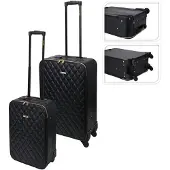 ProWorld Set de 2 valises matelassées Noir