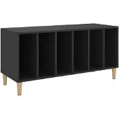 vidaXL Armoire à panneaux noir 100x38x48 cm Bois composite