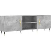 vidaXL Armoire TV gris béton 150x30x50 cm Bois composite
