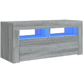 vidaXL Armoire TV avec lampes LED Gris Sonoma 90x35x40 cm