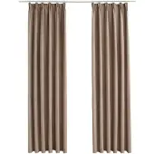 vidaXL Rideaux occultants avec crochets 2 pcs Taupe 140x245 cm