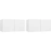 vidaXL Meubles TV suspendus 2 pcs. Blanc 60x30x30 cm