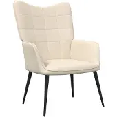 vidaXL Chaise de relaxation Crème Tissu