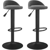 vidaXL Tabouret de bar 2 pcs. Velours gris foncé