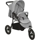 vidaXL Poussette gris clair acier