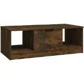vidaXL Table basse chêne fumé 102x50x36 cm bois composite