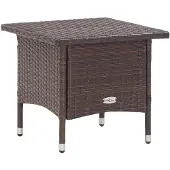 vidaXL Table d'appoint brune 50x50x47 cm Poly rotin