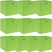 vidaXL Boîtes de rangement 10 pcs. Vert 32x32x32 cm Tissu