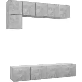 vidaXL Ensemble de 5 meubles TV en bois gris béton
