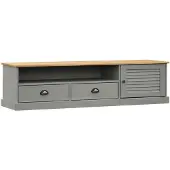 vidaXL Armoire TV VIGO Gris 156x40x40 cm Pin massif