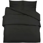 vidaXL Ensemble de literie noir 135x200 cm coton