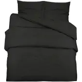 vidaXL Ensemble de literie noir 240x220 cm coton