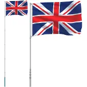 vidaXL Drapeau de la Grande-Bretagne avec mât 5,55 m Aluminium