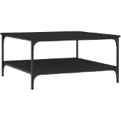 vidaXL Table basse noire 80x80x40 cm bois composite