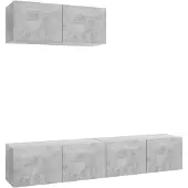 vidaXL Armoires TV 3 pcs. Gris béton Bois composite