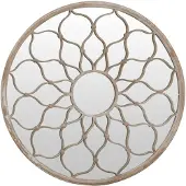 vidaXL Miroir de jardin sable 60x3 cm Fer rond