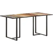 vidaXL Table de salle à manger 160 cm Vieux bois massif