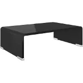 vidaXL Table TV/rehausseur d'écran verre noir 40x25x11 cm
