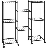 vidaXL Jardinière avec roues 83x25x83,5 cm Noir Fer