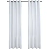 vidaXL Rideau occultant et anneaux en métal 2pcs Blanc cassé 140x225cm