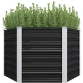 vidaXL Lit surélevé de jardin Anthracite 129x129x77 cm Acier galvanisé