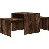vidaXL Ensemble de tables basses en chêne fumé 100x48x40 cm bois composite
