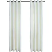 vidaXL Rideaux occultants avec anneaux 2 pcs Velours Crème 140x175 cm
