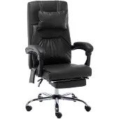 vidaXL Chaise de bureau de massage Noir similicuir