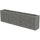 vidaXL Lit surélevé à gabion Acier galvanisé 360x50x100 cm