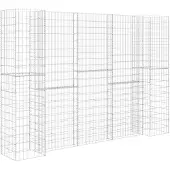 vidaXL Jardinière en gabion en forme de H 260x40x180 cm panier en fil d'acier