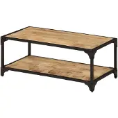 vidaXL Table basse 90x45x35 cm Bois de manguier massif rugueux