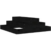 vidaXL Jardinière Noir 80x80x27 cm Bois massif de pin