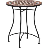 vidaXL Table de bistrot Mosaïque Céramique Marron 60 cm