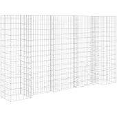 vidaXL Jardinière à gabion en H Fil d'acier 260x40x150 cm