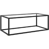 vidaXL Table basse noire avec verre trempé 100x50x35 cm