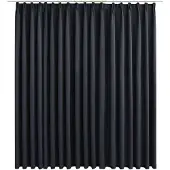 vidaXL Rideau occultant avec crochets Noir 290x245 cm