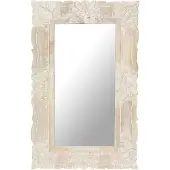 vidaXL Miroir Blanc 80x50 cm Bois de manguier massif