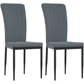 vidaXL Chaise de salle à manger 2 pcs. Gris foncé velours