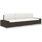 vidaXL Canapé modulable 3 places Poly rotin brun