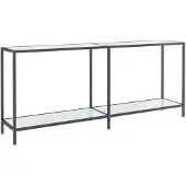 vidaXL Table console Blanc 180x35x75,5 cm Verre trempé