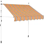 vidaXL Store rétractable manuel 100 cm jaune bleu rayé