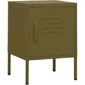 vidaXL Table de chevet Vert olive 35x35x51 cm Acier