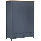 vidaXL Armoire avec 3 portes Hill Range Gris 127x50x170cm pin