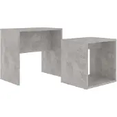 vidaXL Ensemble de tables basses gris béton 48x30x45 cm Bois composite