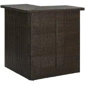 vidaXL Table de bar d'angle marron 100x50x105 cm Poly rotin