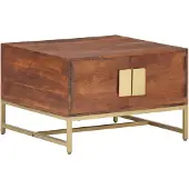 vidaXL Table basse marron miel 67x67x45 cm acacia massif
