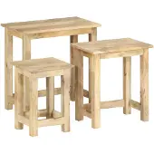 vidaXL Tables gigognes 3 pcs Bois solide de manguier