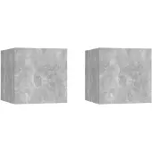 vidaXL Armoires murales TV 2 pcs. Gris béton 30,5x30x30 cm