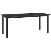 vidaXL Table de jardin en aluminium 190 x 74 x 90 cm Noir